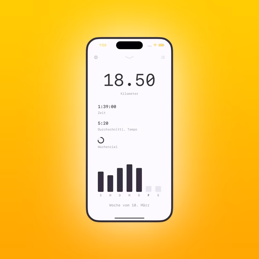 Minimalistische Lauf-Tracker App